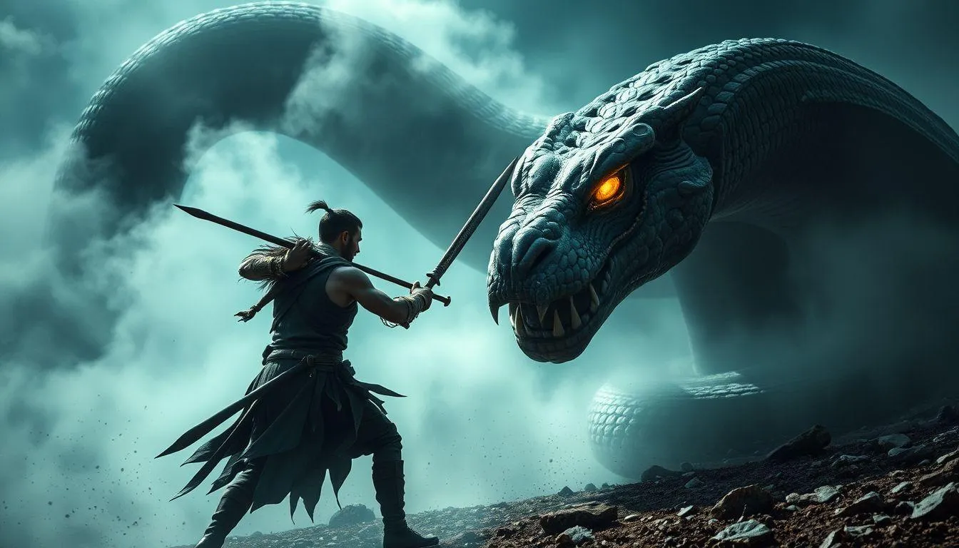 Pertanda dan Pesan dalam Mimpi Berkelahi dengan Siluman Ular (c) Ilustrasi AI