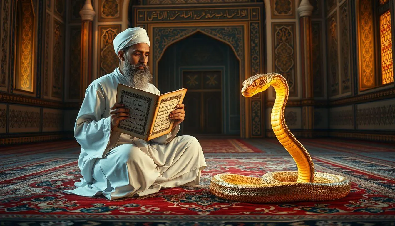 Tafsir Mimpi Bertemu Ular Emas Menurut Islam (c) Ilustrasi AI