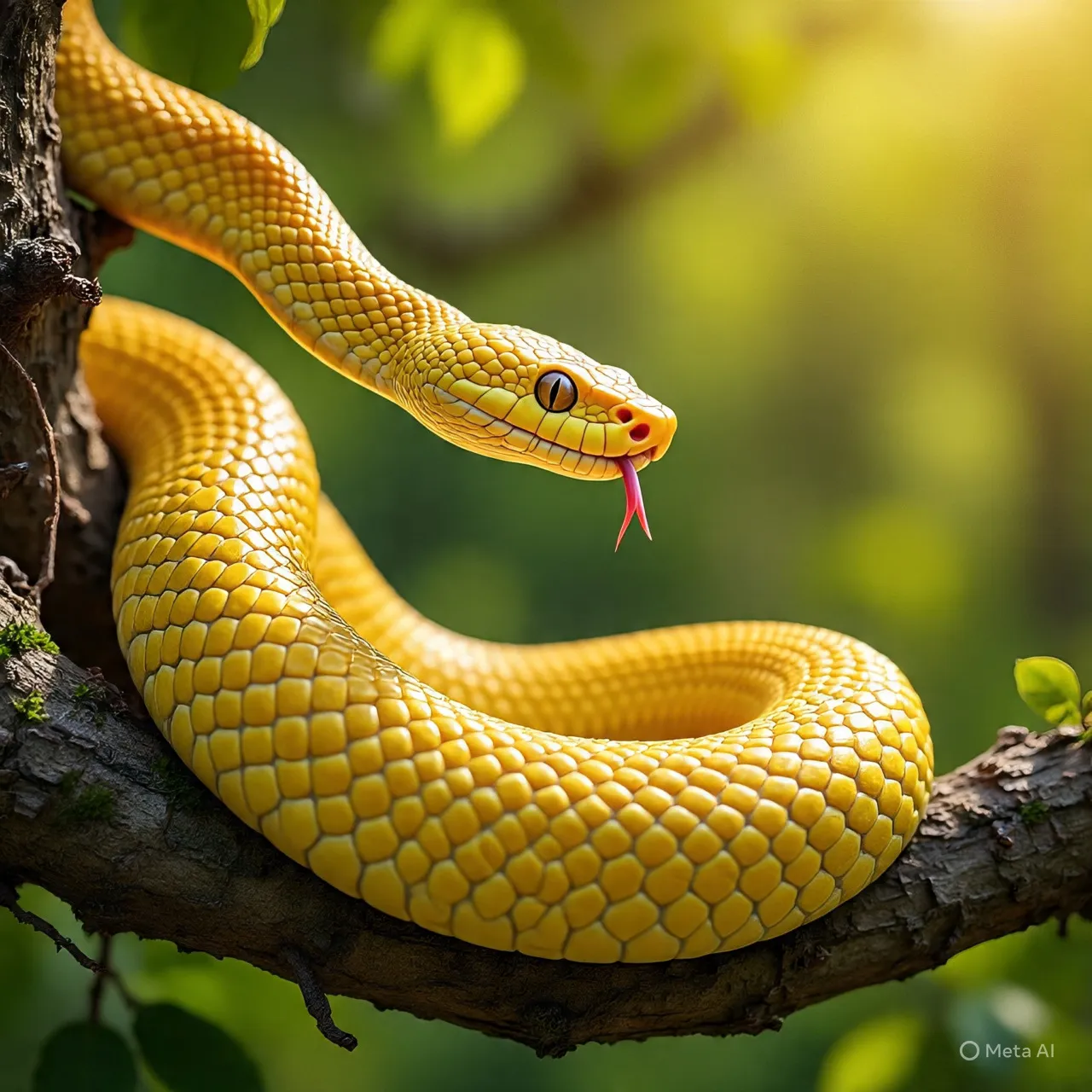 Pengertian dan Simbolisme Ular Kuning dalam Mimpi (c) Ilustrasi AI