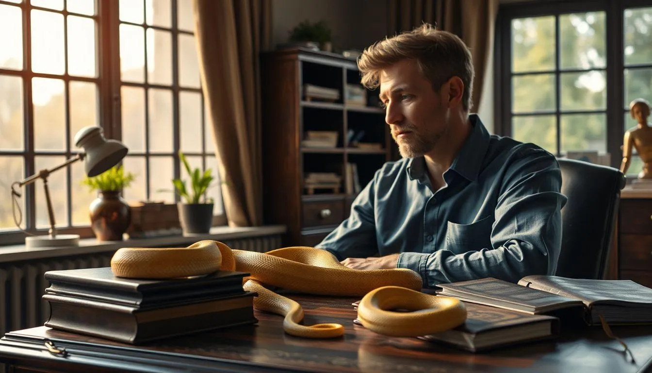 Makna Psikologis Mimpi Bertemu Ular Kuning (c) Ilustrasi AI