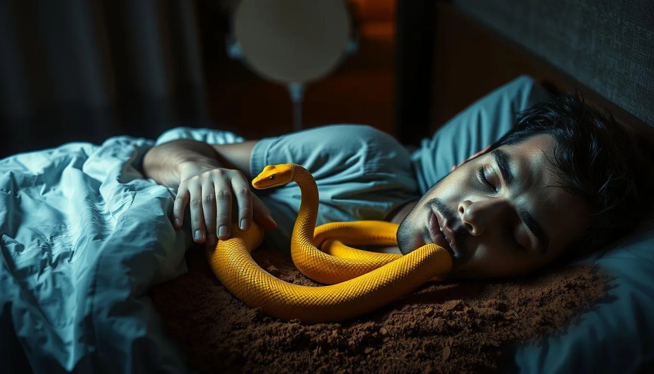Faktor-Faktor yang Mempengaruhi Mimpi Bertemu Ular Kuning (c) Ilustrasi AI
