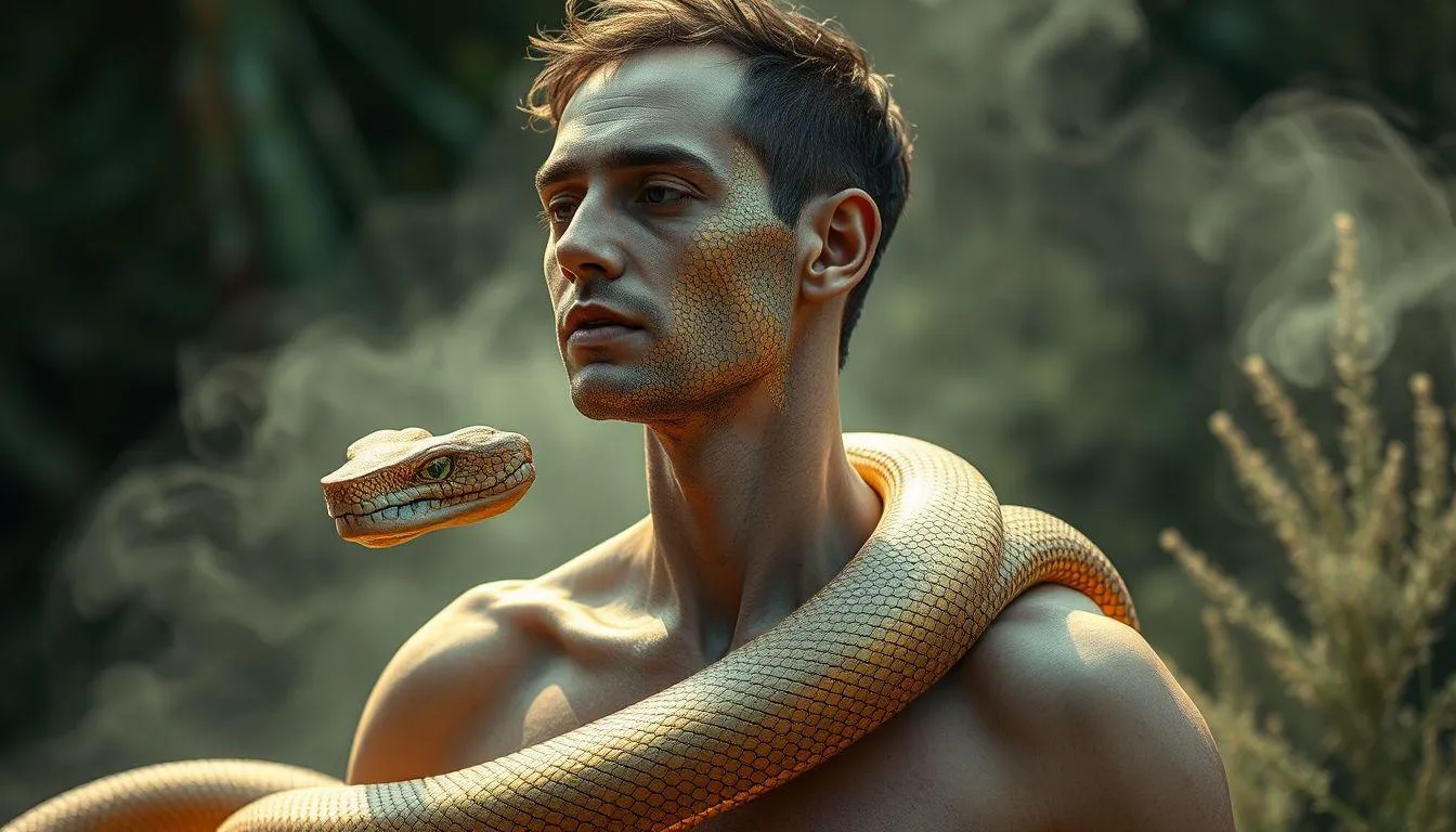 Interpretasi Psikologis Mimpi Transformasi Menjadi Ular (c) Ilustrasi AI