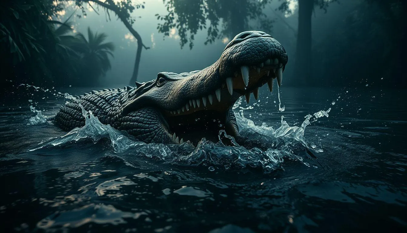 Pengertian dan Makna Umum Mimpi Buaya Makan Orang (c) Ilustrasi AI