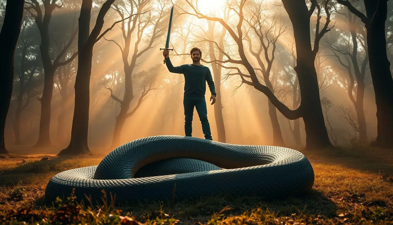 Makna Positif Arti Mimpi Bunuh Ular Besar (c) Ilustrasi AI