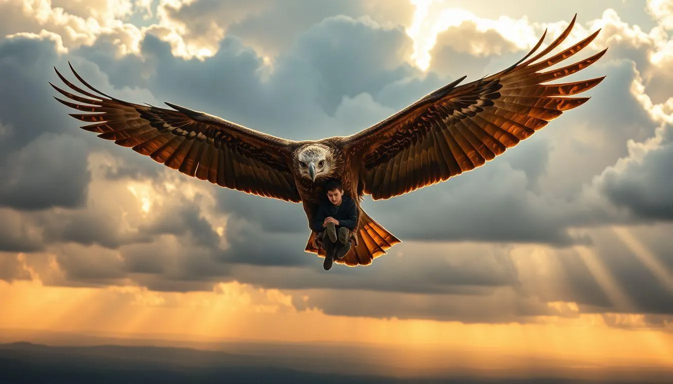 FAQ - Pertanyaan Umum tentang Mimpi Dibawa Terbang Burung Elang (c) Ilustrasi AI