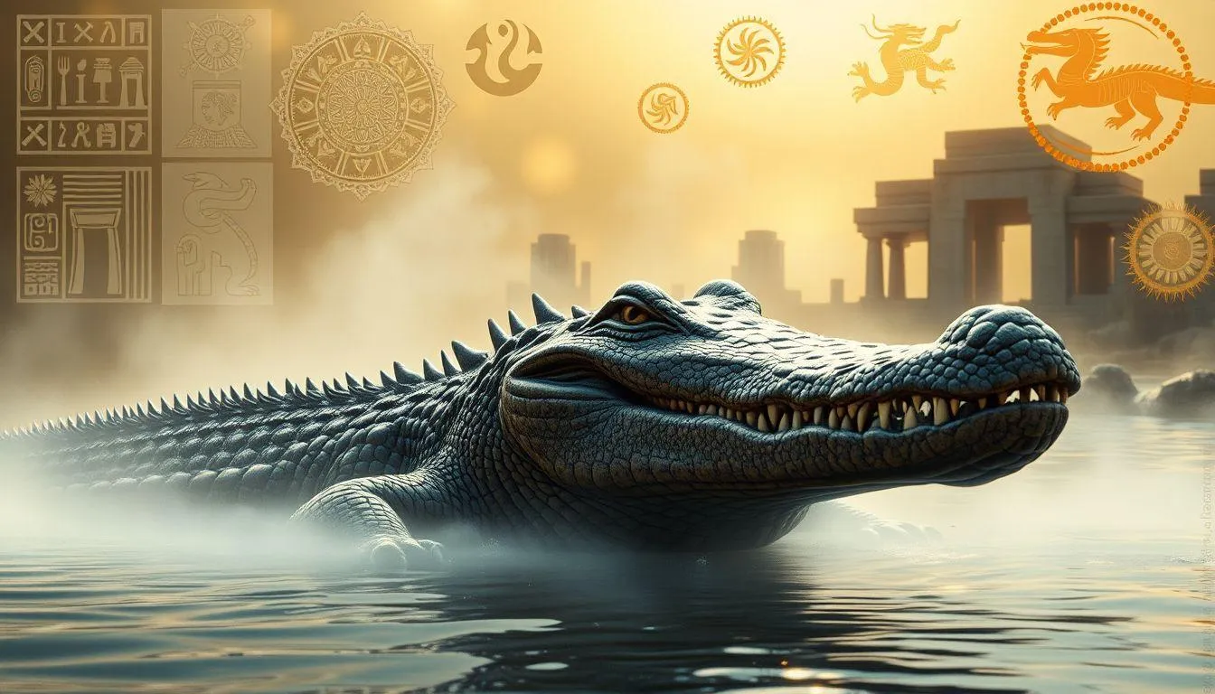 Simbolisme Buaya dalam Berbagai Budaya (c) Ilustrasi AI