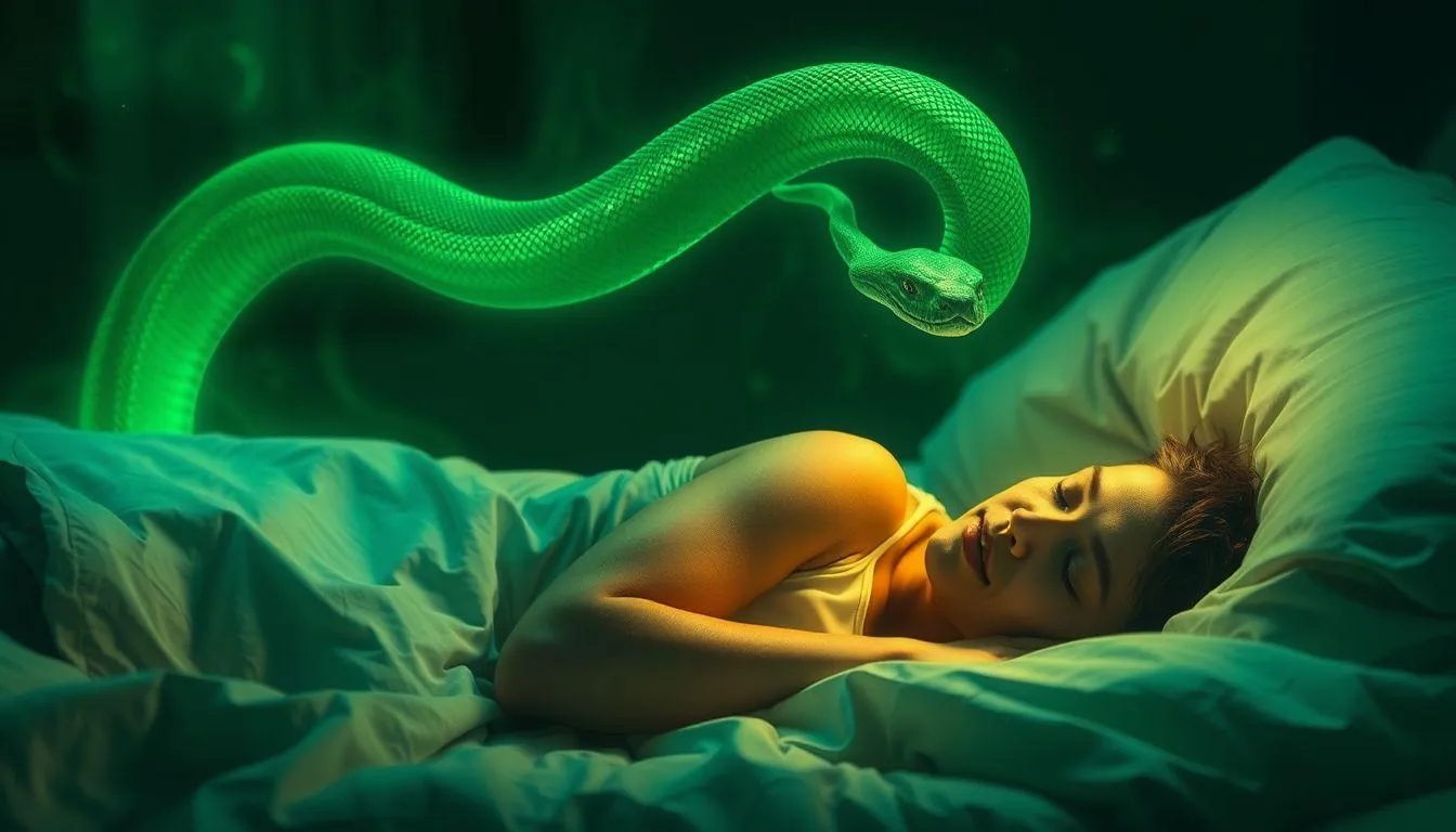 Pengertian dan Makna Dasar Mimpi Didatangi Ular Hijau (c) Ilustrasi AI