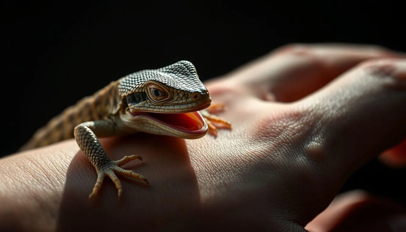 Pengertian dan Makna Dasar Mimpi Digigit Kadal (c) Ilustrasi AI