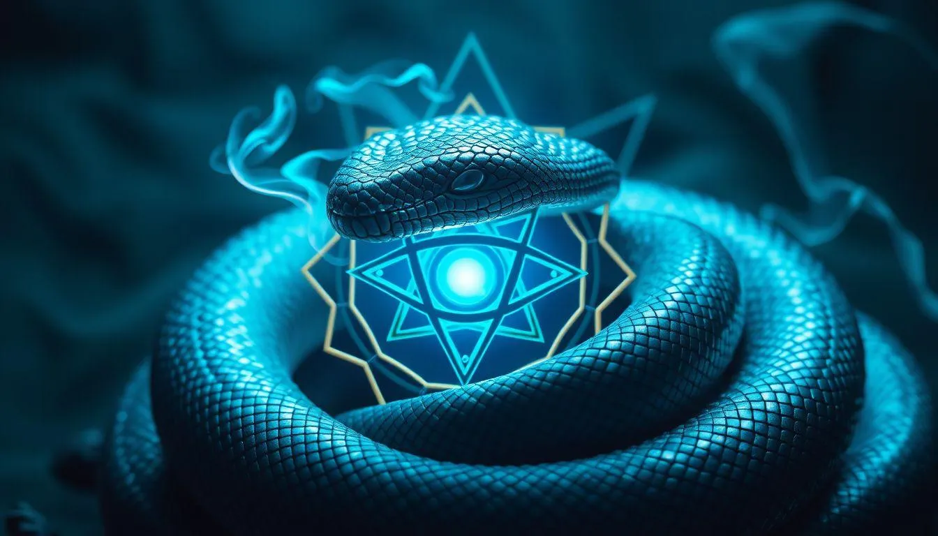 Makna Spiritual dan Simbolisme Ular Biru (c) Ilustrasi AI