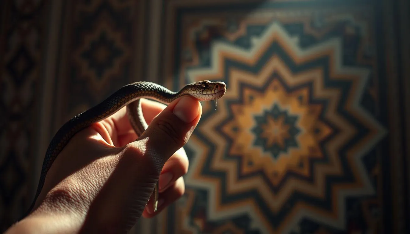 Tafsir Mimpi Digigit Ular di Jari Tangan Kiri Menurut Islam (c) Ilustrasi AI