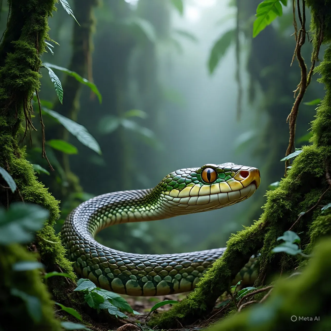 Pengertian dan Makna Dasar Mimpi Digigit Ular (c) Ilustrasi AI