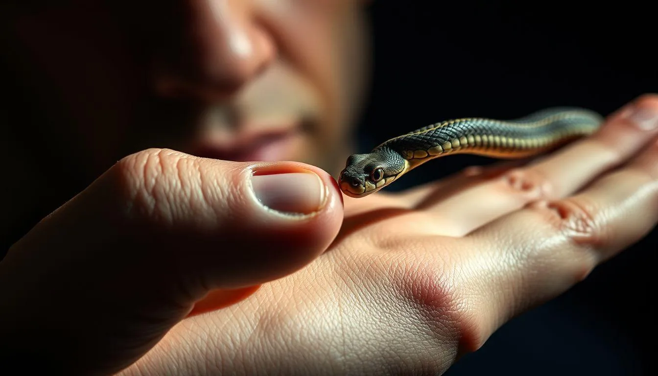 Analisis Psikologis Mimpi Digigit Ular di Jempol Tangan Kiri (c) Ilustrasi AI