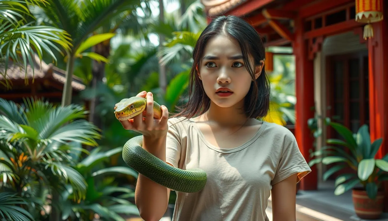 Tafsir Umum Mimpi Digigit Ular di Tangan (credit:Image by AI)