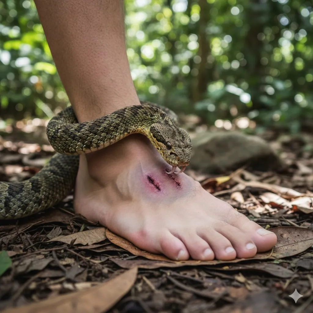 Tafsir Mimpi Digigit Ular Weling di Kaki Menurut Islam (c) Ilustrasi AI