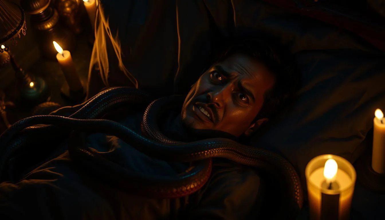 Pengertian dan Makna Dasar Mimpi Dijejali Ular (c) Ilustrasi AI