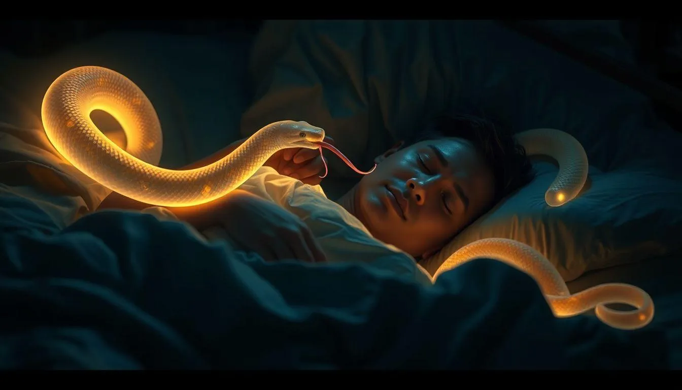 Pengertian dan Makna Dasar Mimpi Dijilat Ular (c) Ilustrasi AI