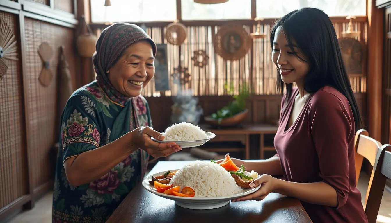 Pengertian Mimpi Diberi Nasi oleh Orang Lain (c) Ilustrasi AI