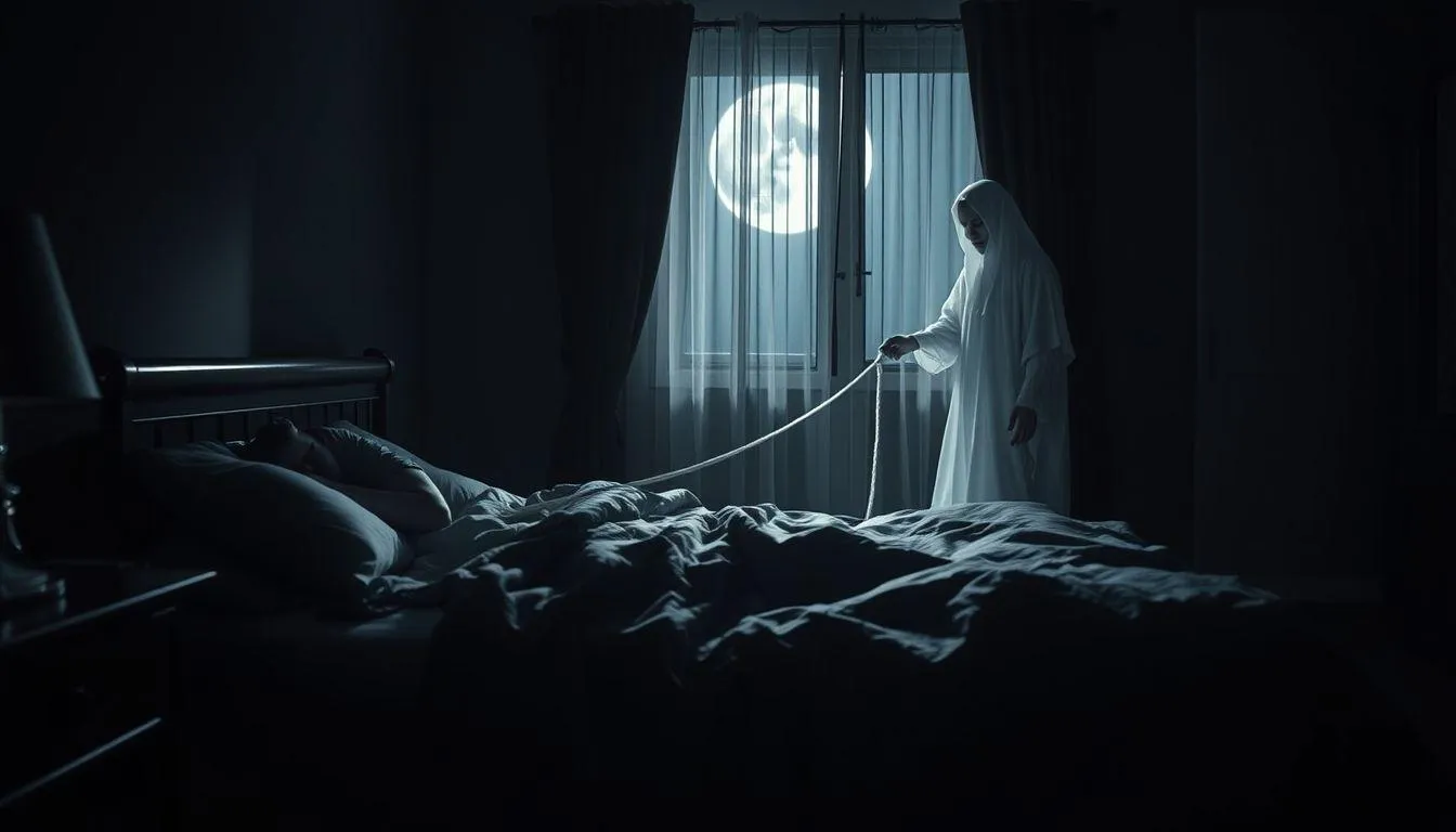 Makna Spiritual dan Religius Mimpi Dikasih Tali Pocong (c) Ilustrasi AI