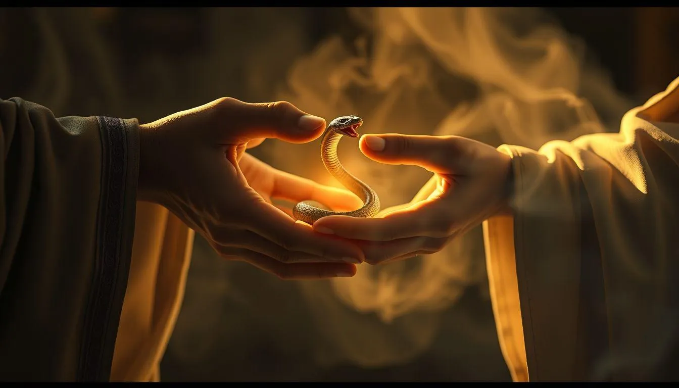 Pengertian dan Makna Dasar Mimpi Dikasih Ular Sama Orang (c) Ilustrasi AI