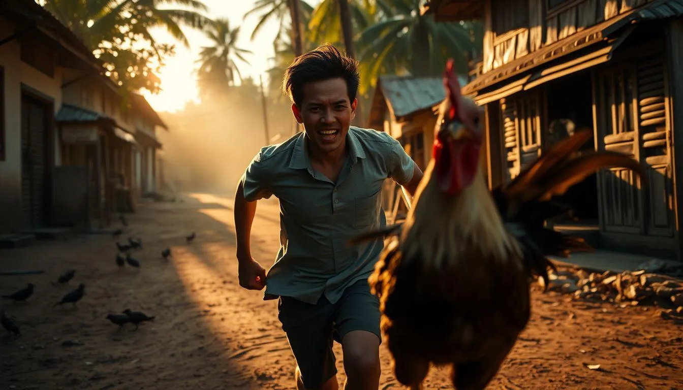 Pengertian dan Makna Dasar Mimpi Dikejar Ayam (c) Ilustrasi AI