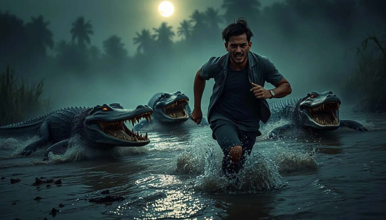 Pengertian Umum Mimpi Dikejar Banyak Buaya (c) Ilustrasi AI