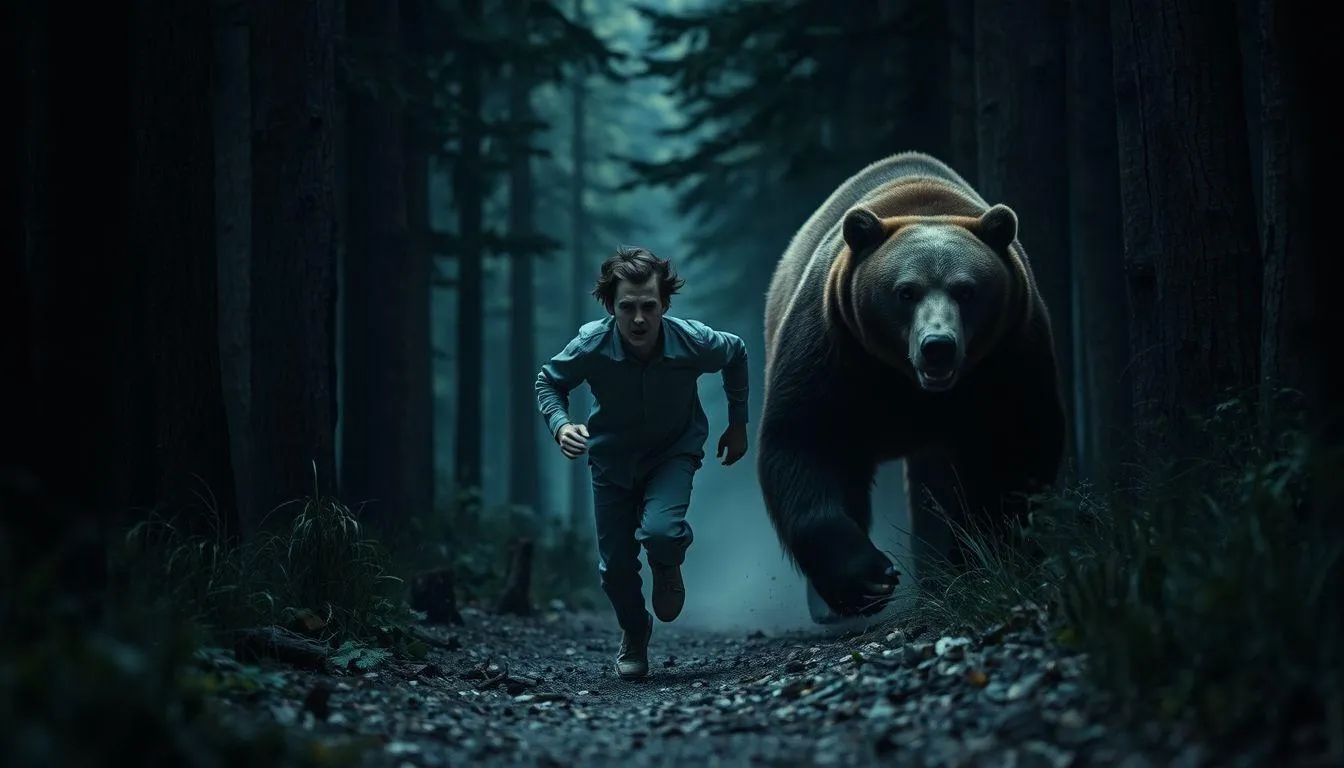 Pengertian dan Makna Dasar Mimpi Dikejar Beruang (c) Ilustrasi AI