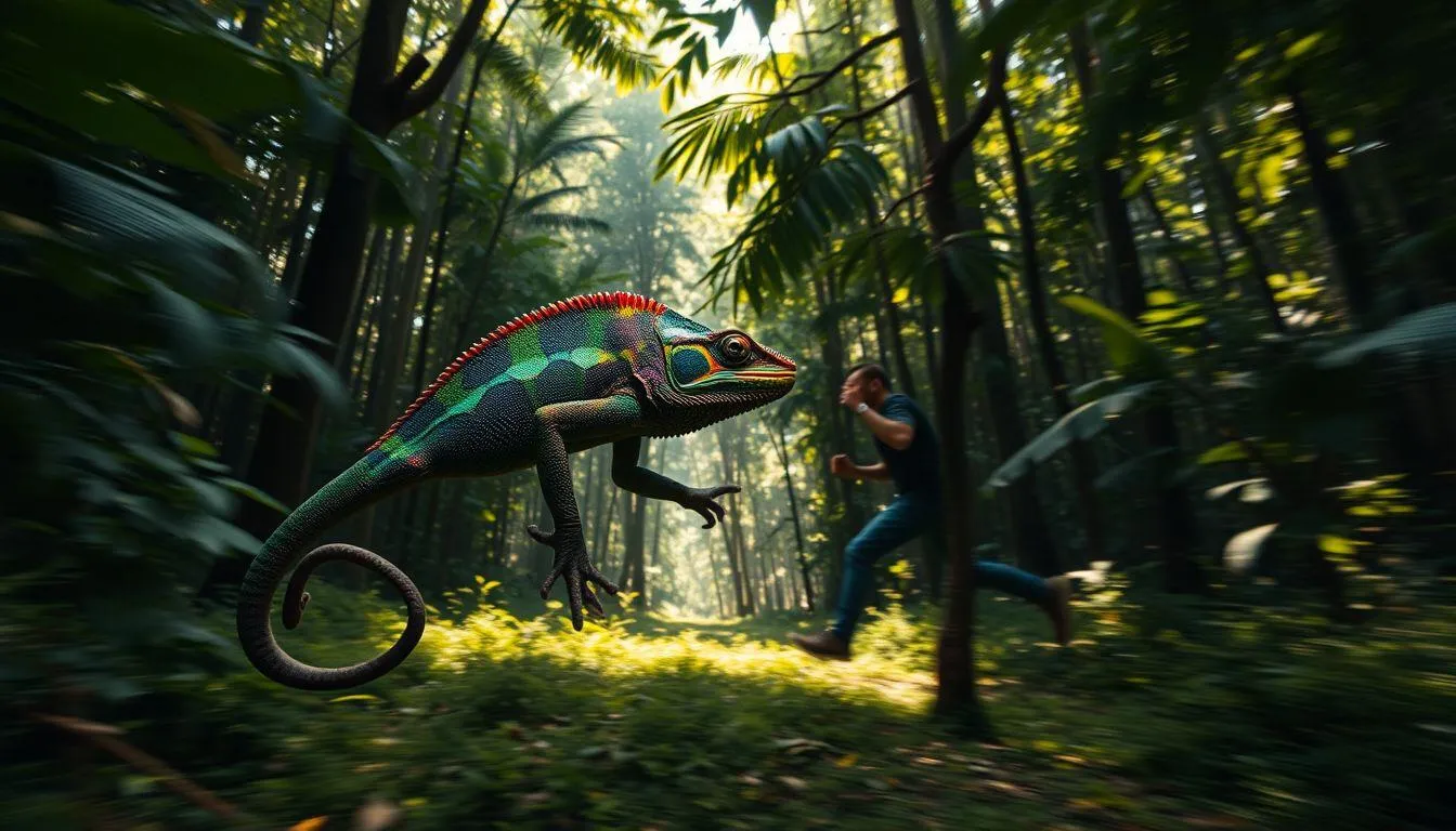 FAQ: Pertanyaan Umum tentang Arti Mimpi Dikejar Bunglon (c) Ilustrasi AI