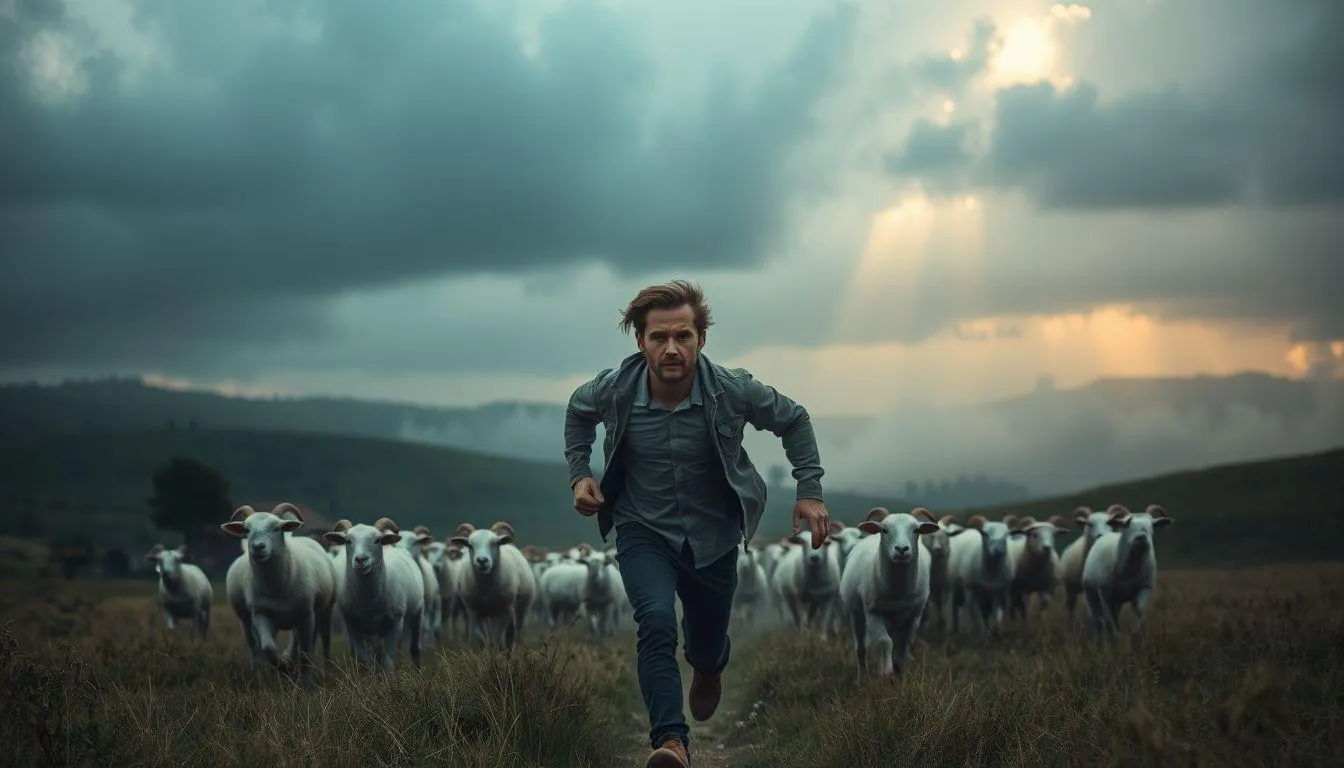 Pengertian dan Makna Dasar Mimpi Dikejar Domba (c) Ilustrasi AI