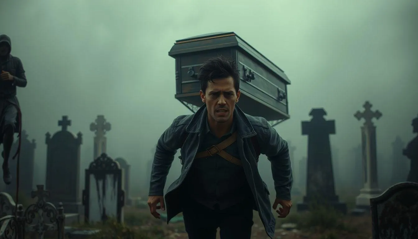 Pengertian dan Makna Umum Mimpi Dikejar-Kejar Keranda (c) Ilustrasi AI