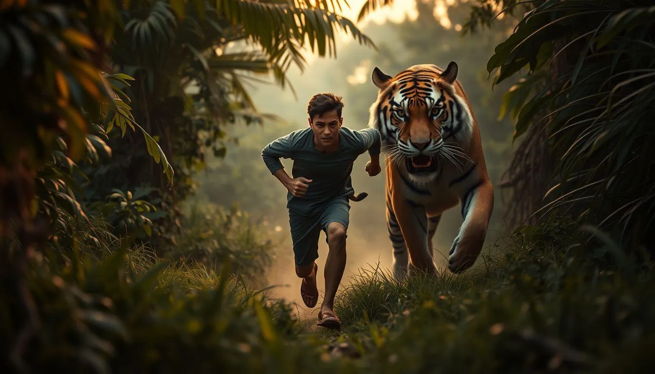 Variasi Mimpi Dikejar Macan dan Maknanya (c) Ilustrasi AI