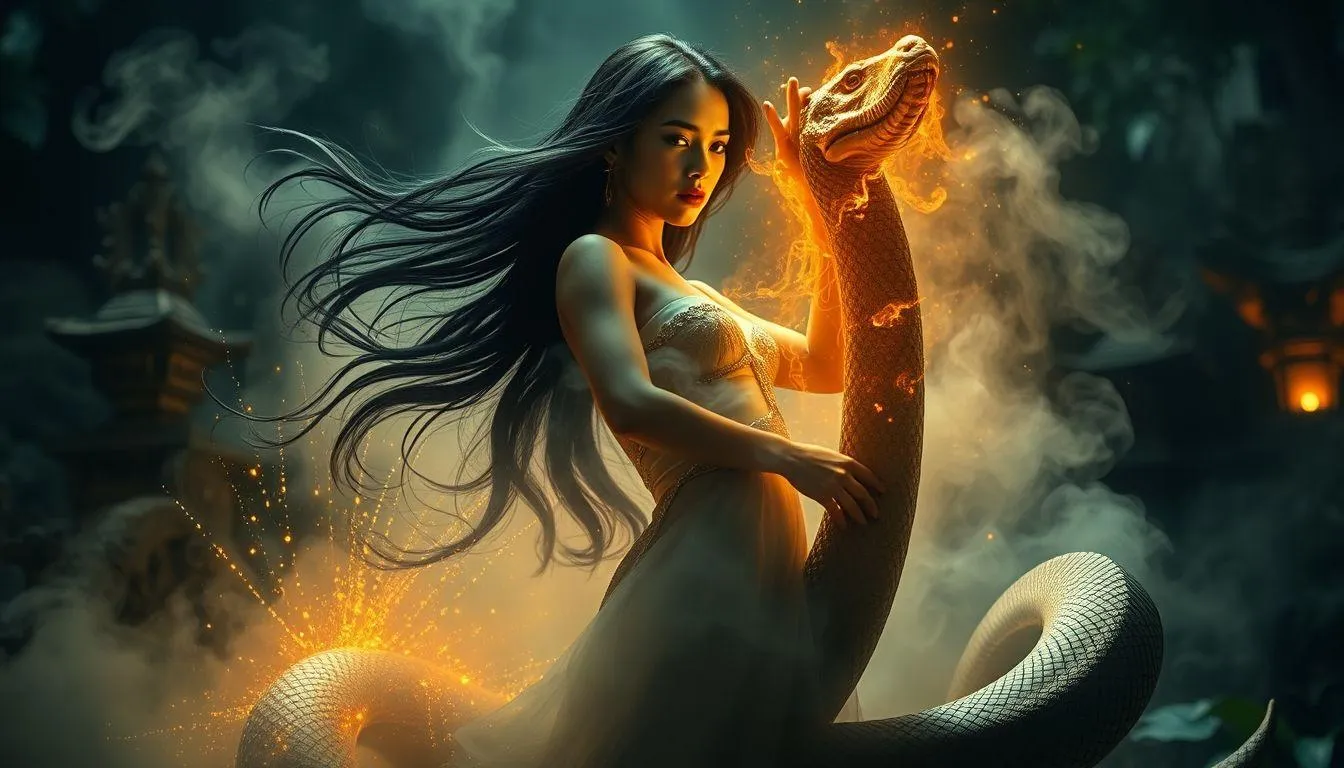 Pengertian dan Makna Dasar Mimpi Dikejar Siluman Ular Wanita (c) Ilustrasi AI