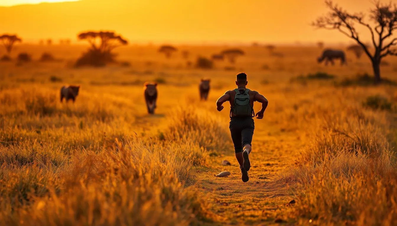 Seorang pria berlari (c) Ilustrasi AI