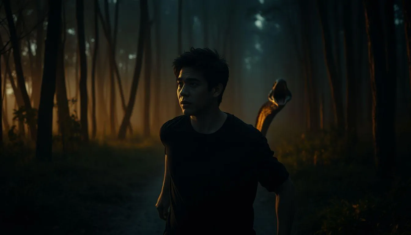 Pengertian dan Makna Umum Mimpi Dikejar Ular (c) Ilustrasi AI