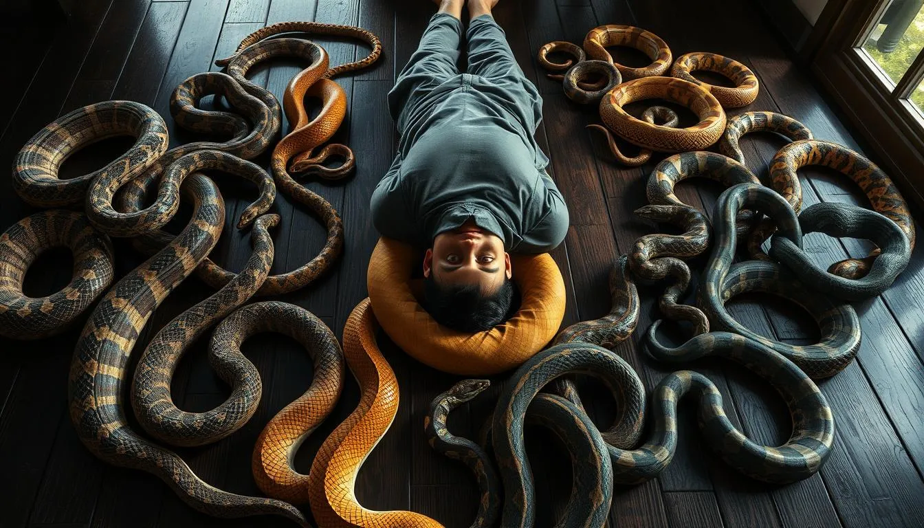 Pengertian dan Definisi Mimpi Dikelilingi Ular (c) Ilustrasi AI