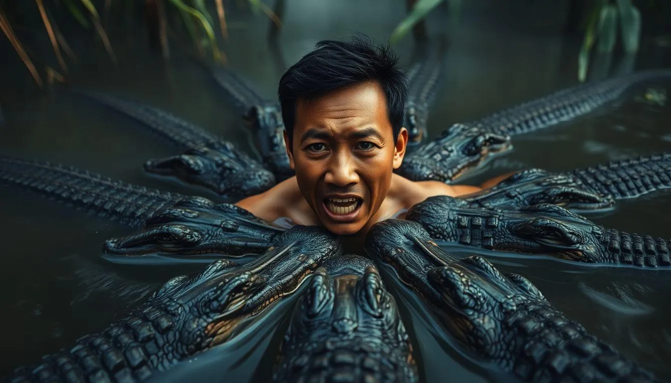 Tafsir Mimpi Dikepung Buaya Menurut Primbon Jawa (c) Ilustrasi AI