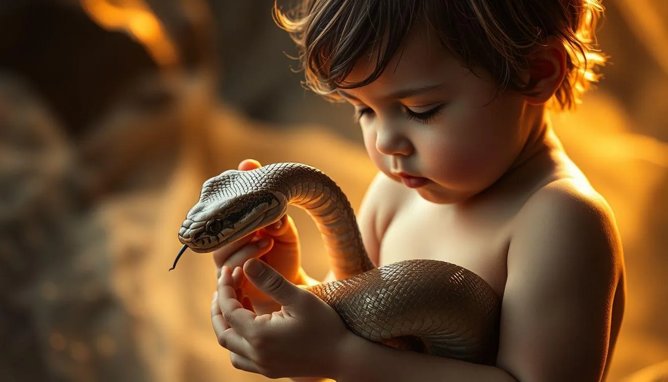 Makna Simbolis Ular dan Anak Kecil dalam Mimpi (c) Ilustrasi AI