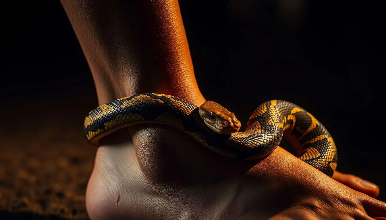 Berbagai Skenario Mimpi Dililit Ular di Kaki Kanan (c) Ilustrasi AI