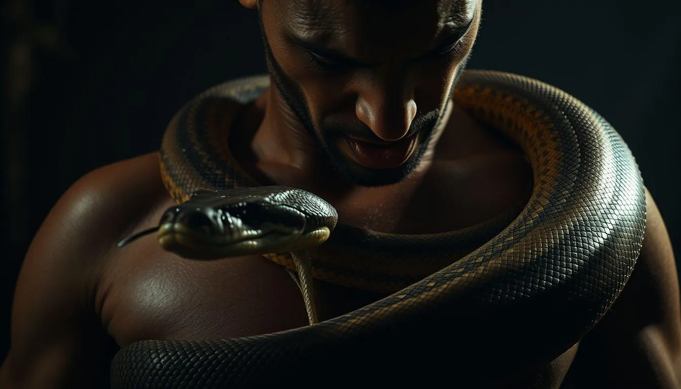 Makna Mimpi Dililit Ular Sanca dalam Primbon Jawa (c) Ilustrasi AI