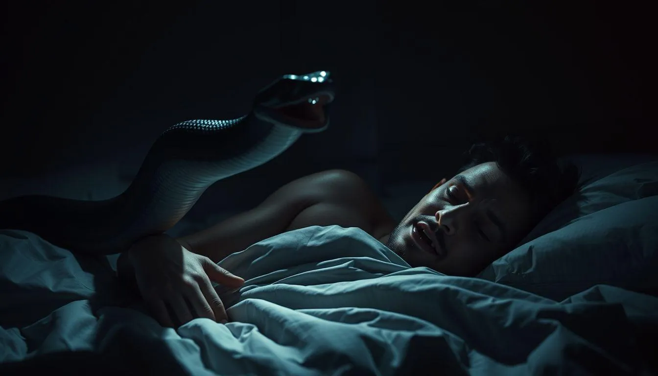 Pengertian dan Makna Dasar Mimpi Dilompati Ular (c) Ilustrasi AI