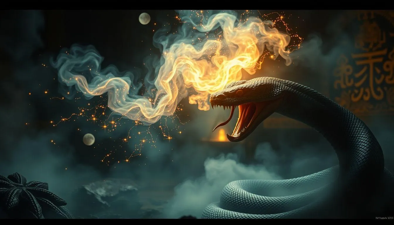 Pengertian dan Makna Dasar Mimpi Disembur Bisa Ular (c) Ilustrasi AI