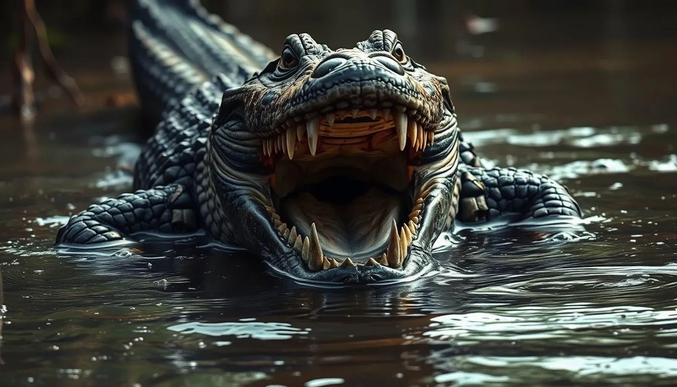 Pengertian dan Makna Umum Mimpi Diterkam Buaya (c) Ilustrasi AI