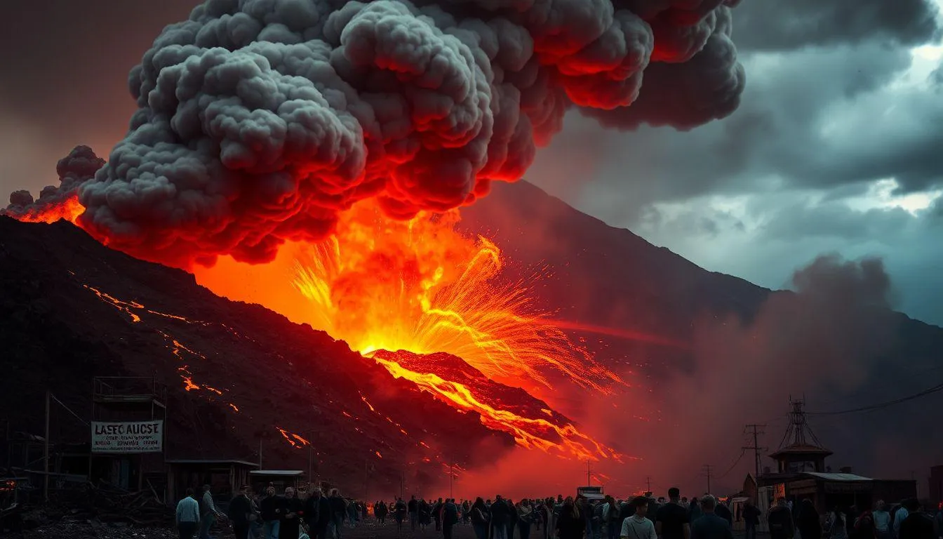 Pengertian dan Definisi Mimpi Gunung Meletus dan Banjir (c) Ilustrasi AI