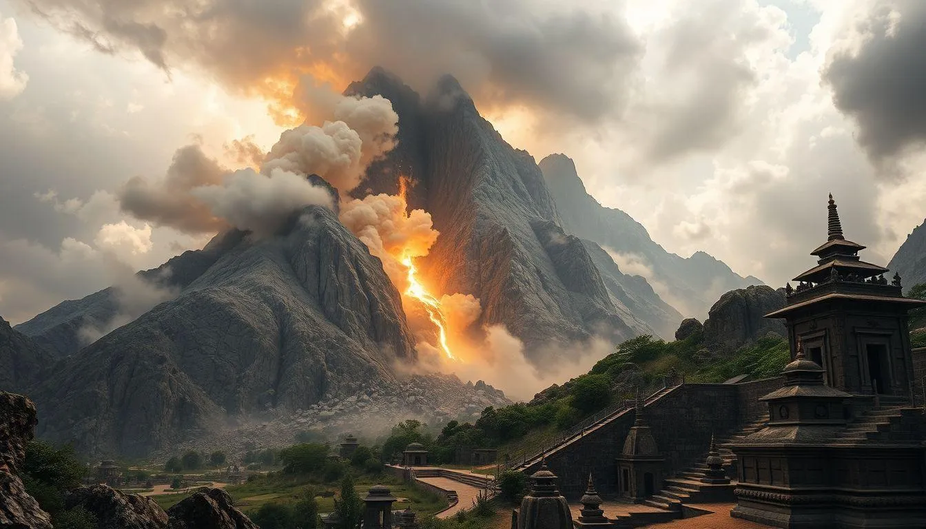 Makna Spiritual dan Religius Mimpi Gunung Runtuh (c) Ilustrasi AI
