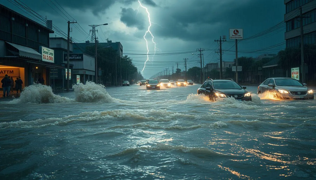 Pengertian dan Makna Dasar Mimpi Hujan Deras dan Banjir (c) Ilustrasi AI