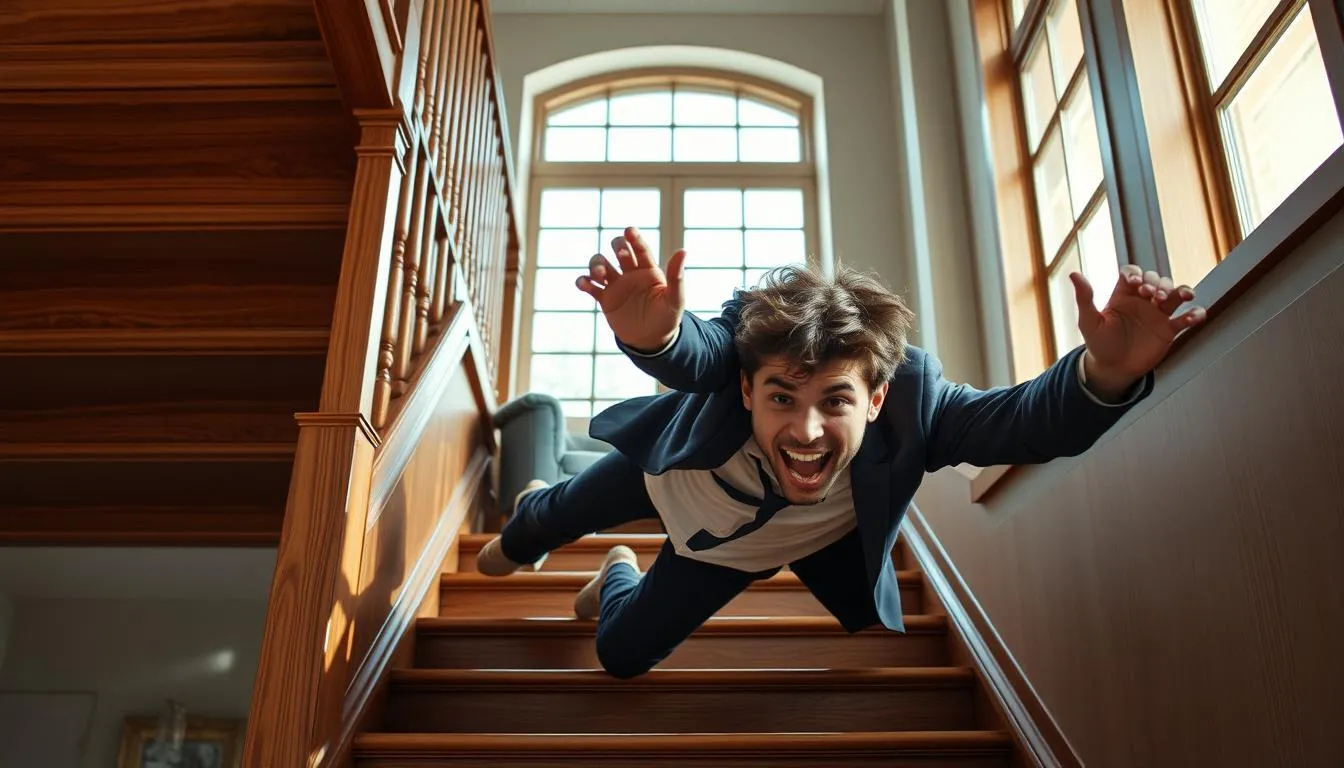 Simbolisme dan Makna di Balik Mimpi Jatuh dari Tangga (c) Ilustrasi AI