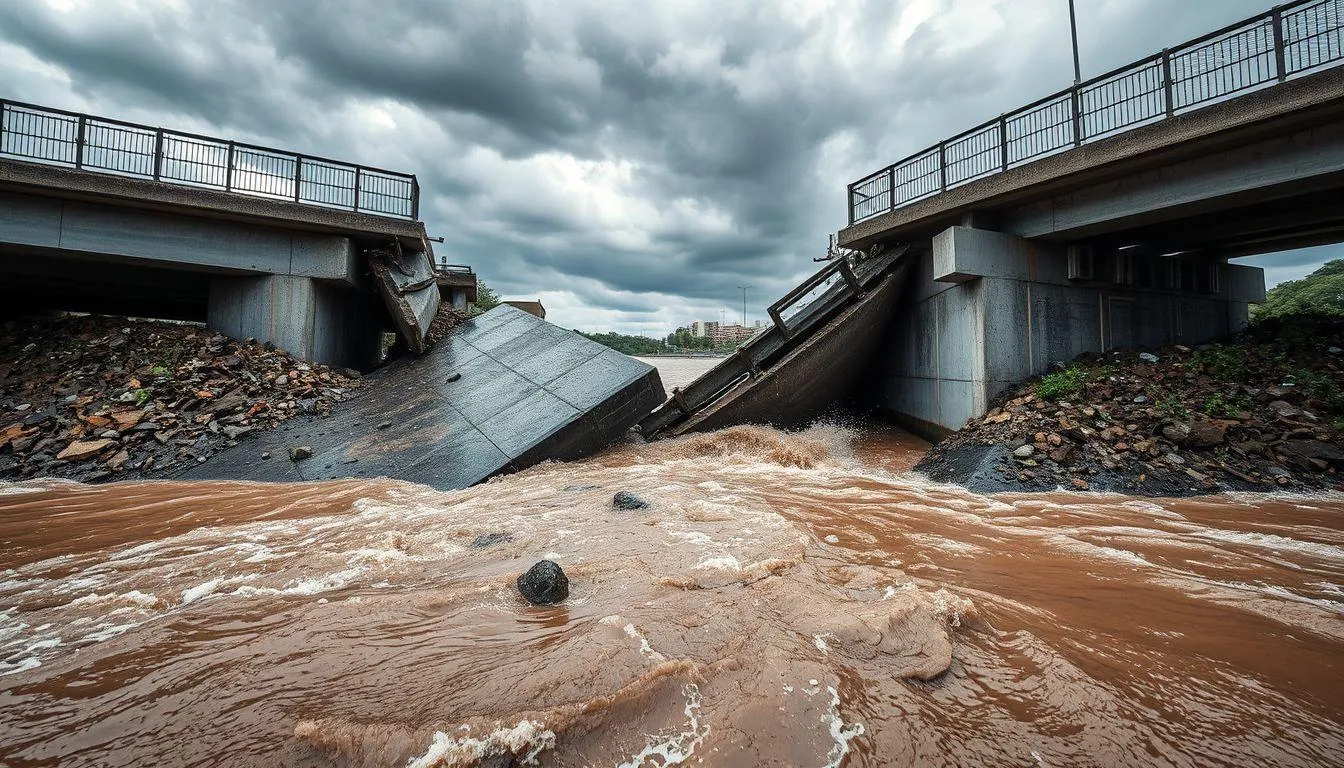 Interpretasi Arti Mimpi Jembatan Putus Karena Banjir (c) Ilustrasi AI
