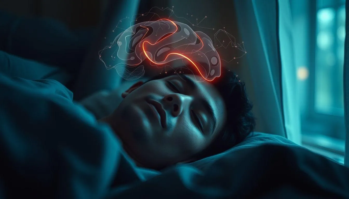 Seorang pria tidur dan bermimpi (c) Ilustrasi AI