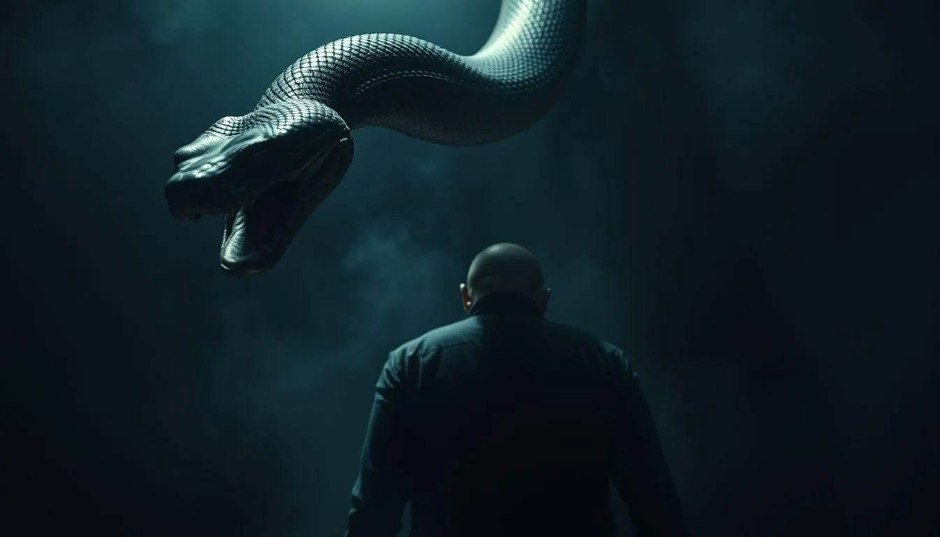 Pengertian dan Makna Dasar Mimpi Kejatuhan Ular di Punggung (c) Ilustrasi AI