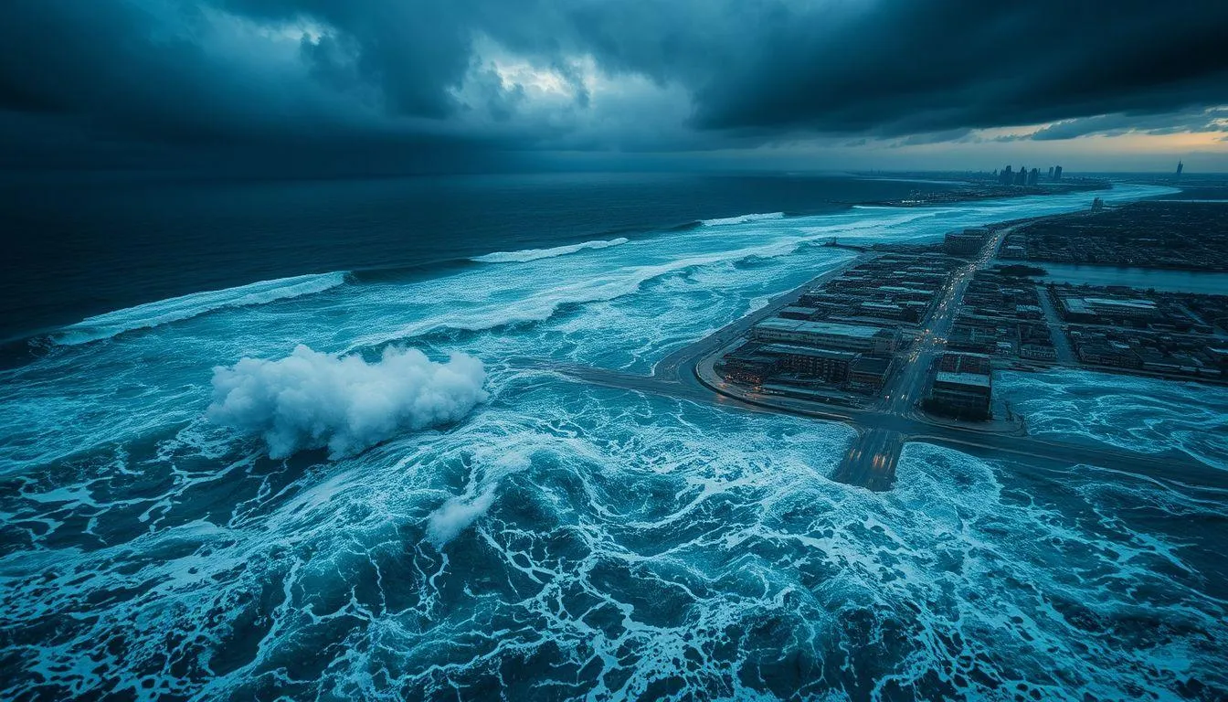 Pengertian dan Simbolisme Mimpi Banjir Air Laut (c) Ilustrasi AI