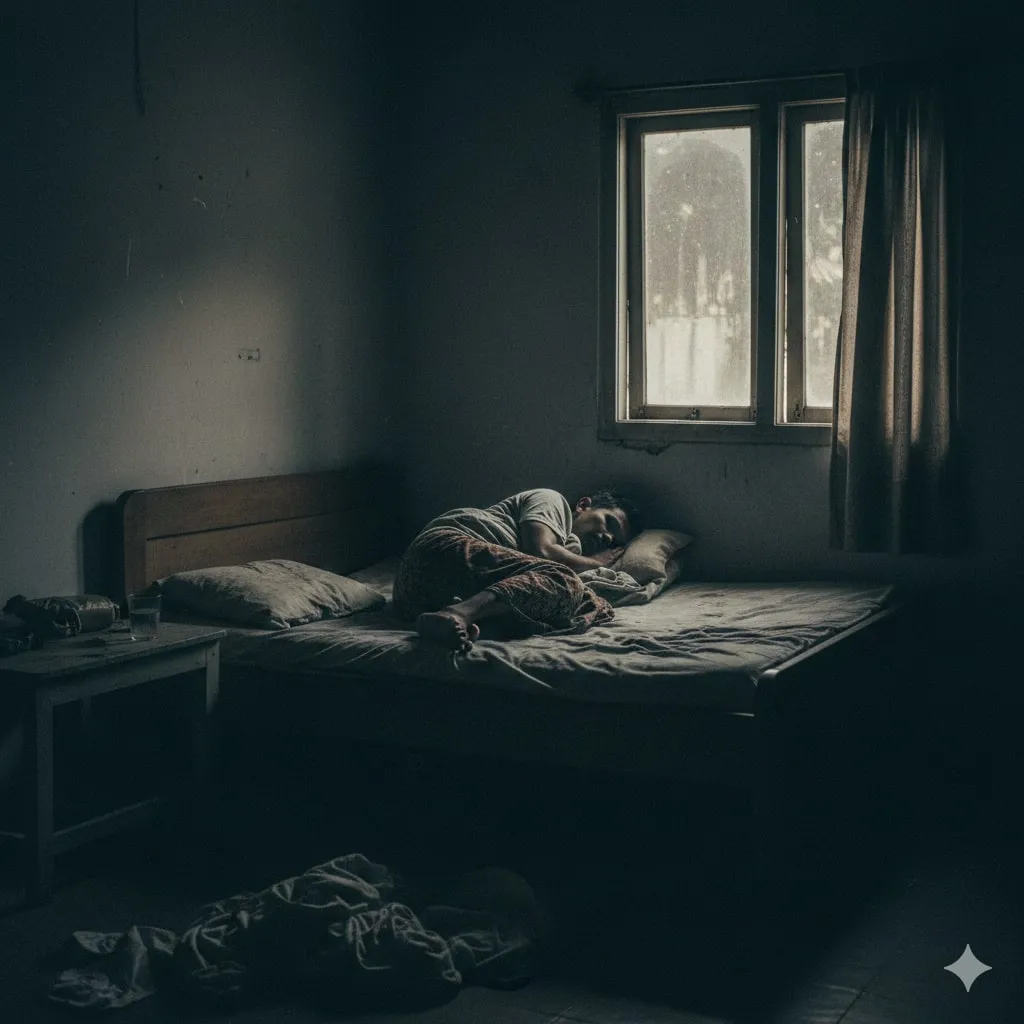 Cara Mengatasi dan Mencegah Mimpi Ketindihan Pocong (c) Ilustrasi AI